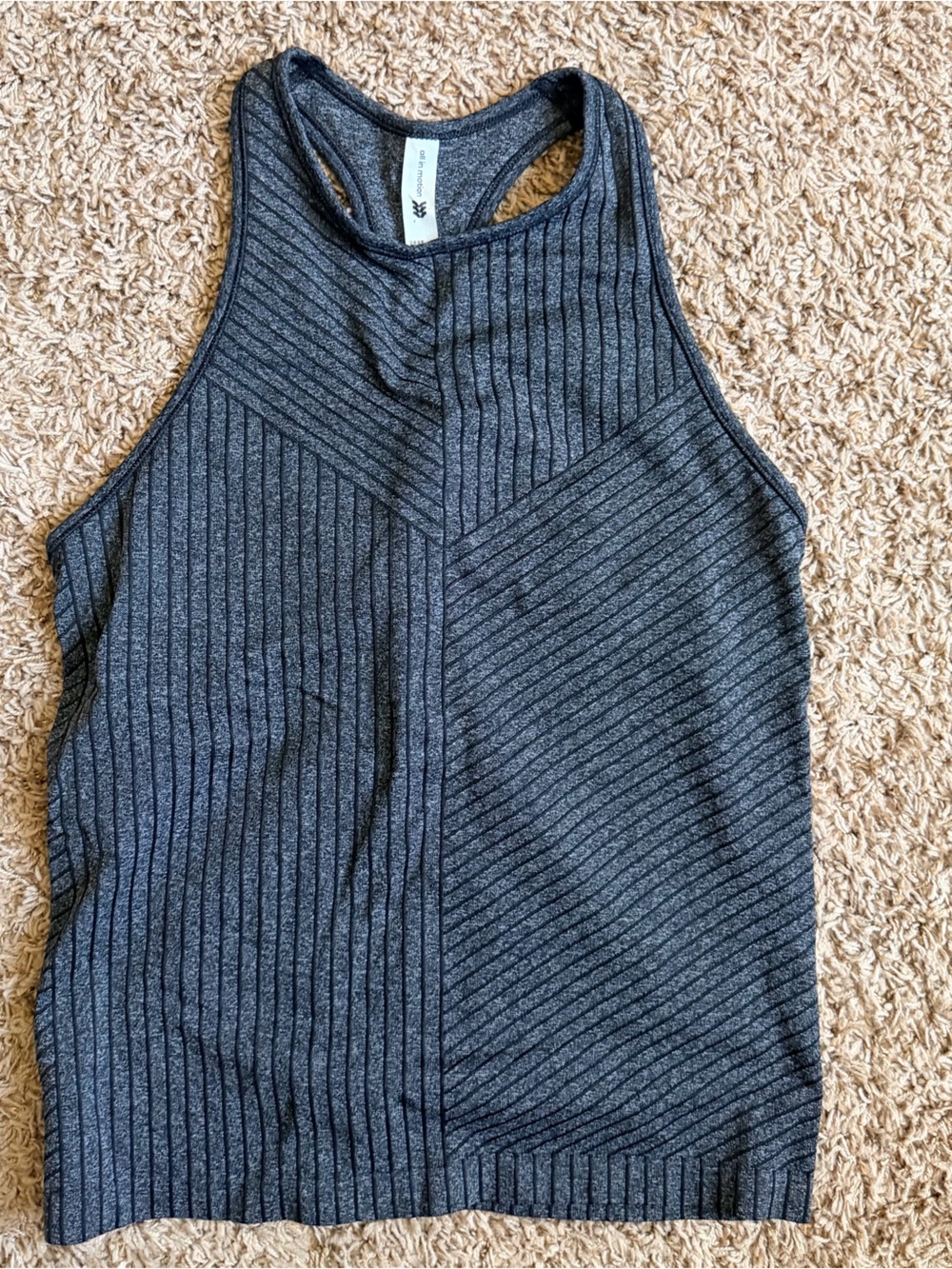 all in motion Ribbed Tank Top Dress in Heathered black